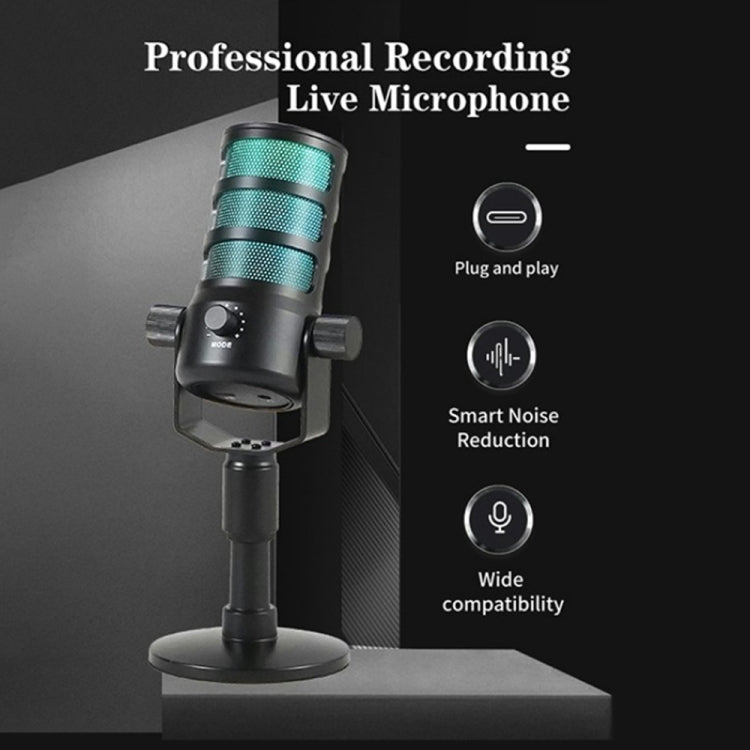 PDO RGB Light Live Streaming Gaming Desktop Noise Reduction Microphone, PDO