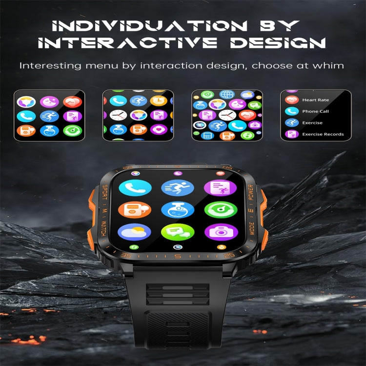 KT79 1.96 inch Color Screen Smart Watch, Support Bluetooth Call / Health Monitoring