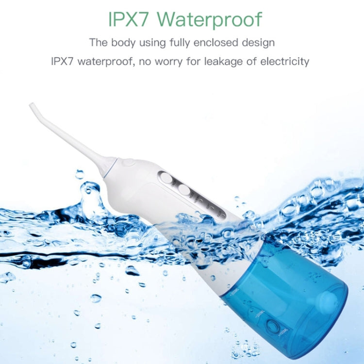 Wireless Water Floss Cleaner Portable 1400mAh USB-Rechargeable Water Flosser IPX7 Waterproof Oral Irrigator, Water Tannk Capacity: 300ML, WF201K-2