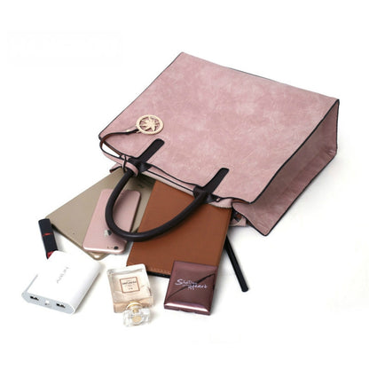 3 in 1 Leather Women Large Tote Bags Shoulder Bag Messenger Bag Purse