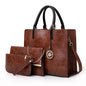 3 in 1 Leather Women Large Tote Bags Shoulder Bag Messenger Bag Purse