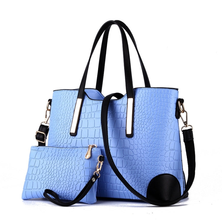 2 in 1 Vintage Messenger Bags Shoulder Handbag Women Crocodile Pattern Composite Bag Leather Wallet