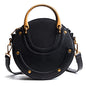 Circular Scrub PU Leather Women Bags Retro Handbag Shoulder Mini Bag