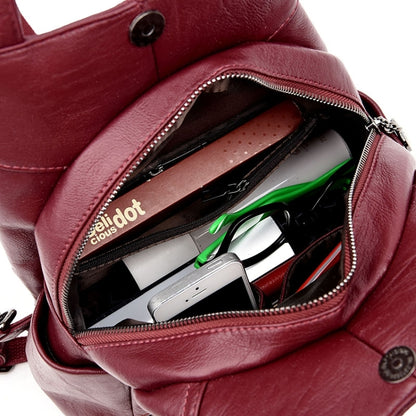 Women Anti-theft Leather Backpacks Ladies Backpacks