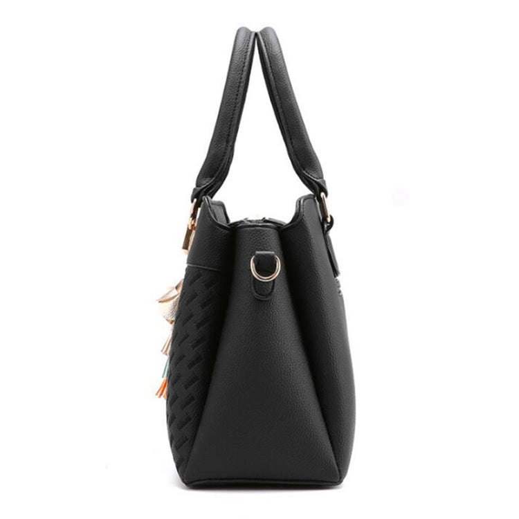 Fashion Women Tassel PU Leather Embroidery Crossbody Bag Shoulder Bag Simple Style Hand Bags