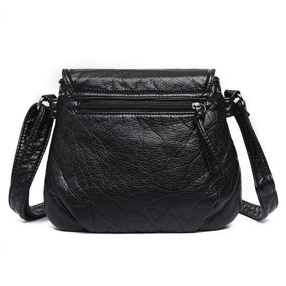 Women Messenger Bags Soft Washed PU Leather Bag Fashion Female Purses and Handbag, 25cmX3cmX22cm