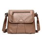 Women Messenger Bags Soft Washed PU Leather Bag Fashion Female Purses and Handbag, 25cmX3cmX22cm