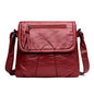 Women Messenger Bags Soft Washed PU Leather Bag Fashion Female Purses and Handbag, 25cmX3cmX22cm