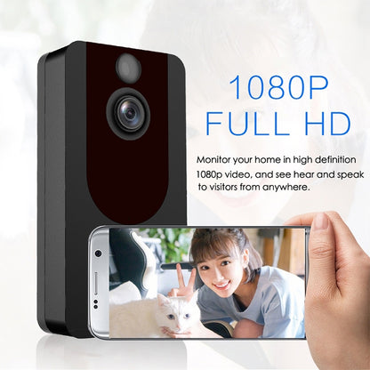 V7 1080P Full HD Weather Resistant WiFi Security Home Monitor Intercom Smart Phone Video Doorbell, Support Two-way Audio, PIR Motion Detection, Night Vision