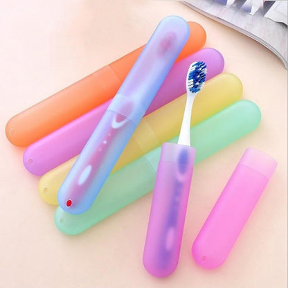 Portable Travel ToothBrush Holder Case Tube Mini Outdoor Hiking Breathable Tooth Brush Box Random Color