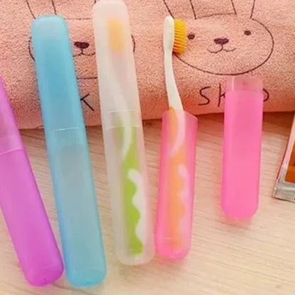 Portable Travel ToothBrush Holder Case Tube Mini Outdoor Hiking Breathable Tooth Brush Box Random Color