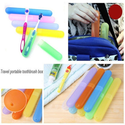 Portable Travel ToothBrush Holder Case Tube Mini Outdoor Hiking Breathable Tooth Brush Box Random Color