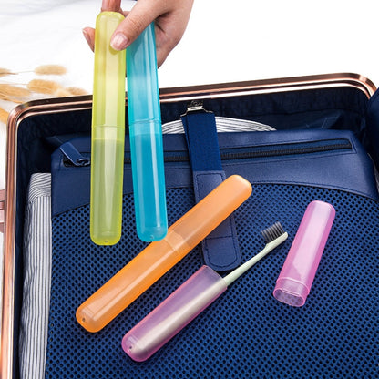 Portable Travel ToothBrush Holder Case Tube Mini Outdoor Hiking Breathable Tooth Brush Box Random Color