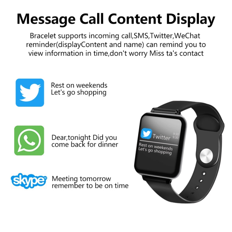 B57 1.3 inch IPS Color Screen Smart Watch IP67 Waterproof,Support Message Reminder / Heart Rate Monitor / Sedentary Reminder / Blood Pressure Monitoring/ Sleeping Monitoring