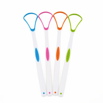 2 PCS Tongue Coating Cleaning Scraper To Remove Bad Breath Tongue Brush Random Color  Delivery