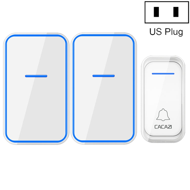 CACAZI A68-2 One to Two Wireless Remote Control Electronic Doorbell Home Smart Digital Wireless Doorbell, US Plug, EU Plug, UK Plug