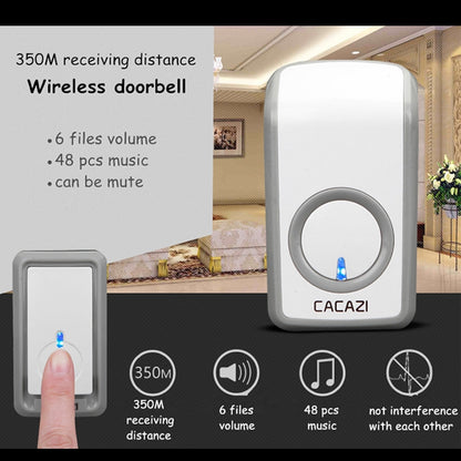 CACAZI W-899 Smart Home Wireless Doorbell Remote Control Doorbell, US Plug, UK Plug, EU Plug