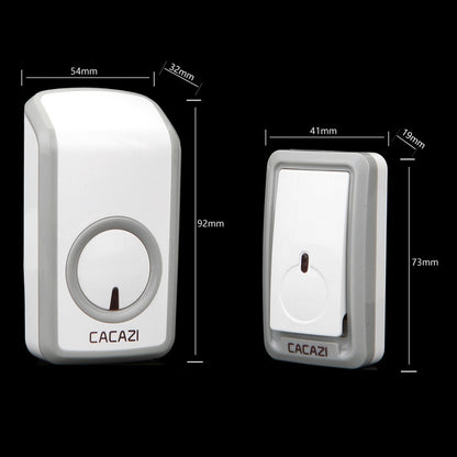 CACAZI W-899 Smart Home Wireless Doorbell Remote Control Doorbell, US Plug, UK Plug, EU Plug