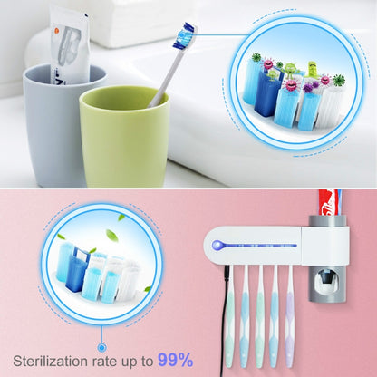 Punch-free Toilet Wall-mounted Ultraviolet Electric Disinfection Toothbrush Holder, US Plug, UK Plug, EU Plug, Charging with USB