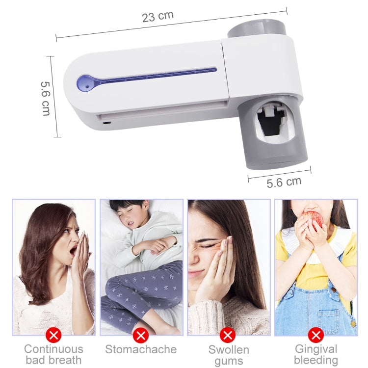 Punch-free Toilet Wall-mounted Ultraviolet Electric Disinfection Toothbrush Holder, US Plug, UK Plug, EU Plug, Charging with USB