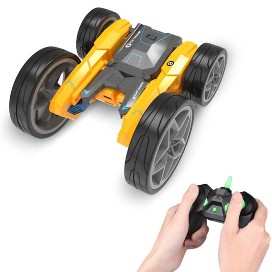Stunt High-Speed Deformation Electric Remote Control Car Children Double-Sided Rolling Toy Off-Road Vehicle, Yellow