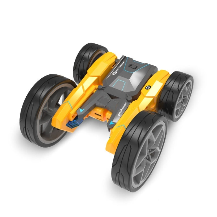 Stunt High-Speed Deformation Electric Remote Control Car Children Double-Sided Rolling Toy Off-Road Vehicle, Yellow