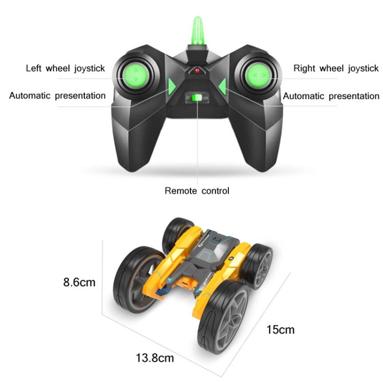 Stunt High-Speed Deformation Electric Remote Control Car Children Double-Sided Rolling Toy Off-Road Vehicle, Yellow