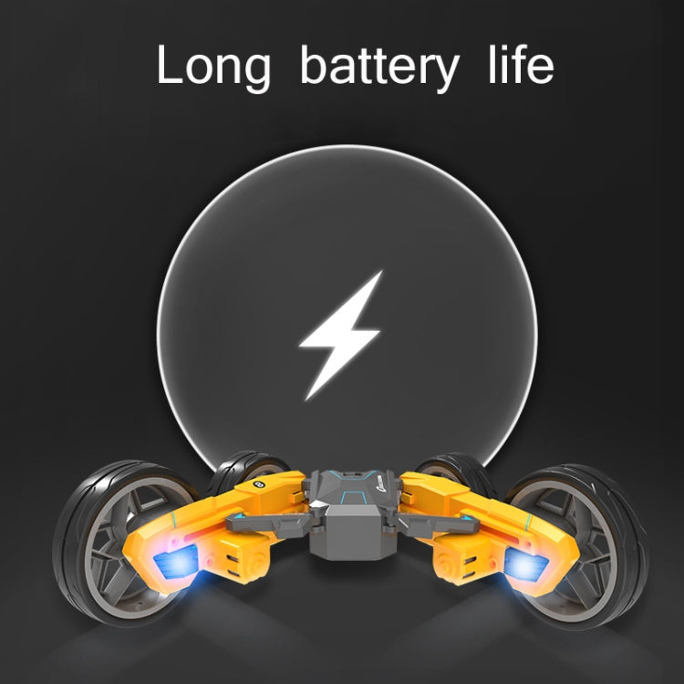 Stunt High-Speed Deformation Electric Remote Control Car Children Double-Sided Rolling Toy Off-Road Vehicle, Yellow