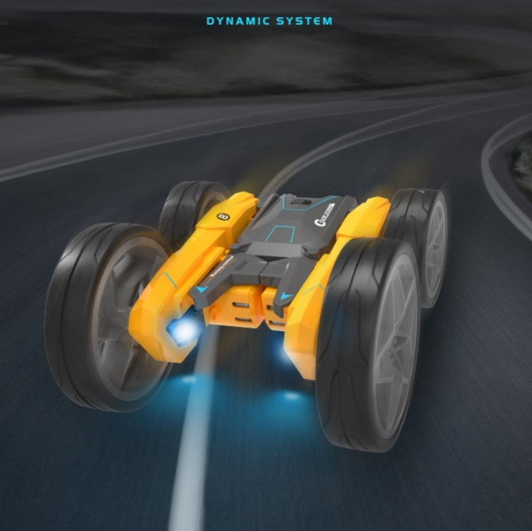 Stunt High-Speed Deformation Electric Remote Control Car Children Double-Sided Rolling Toy Off-Road Vehicle, Yellow