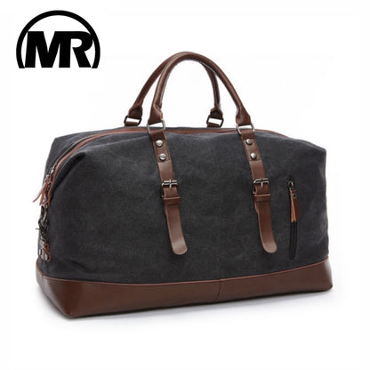 Canvas Leather Men Travel Bags Carry on Luggage Bags Men Duffel Bags Handbag Travel