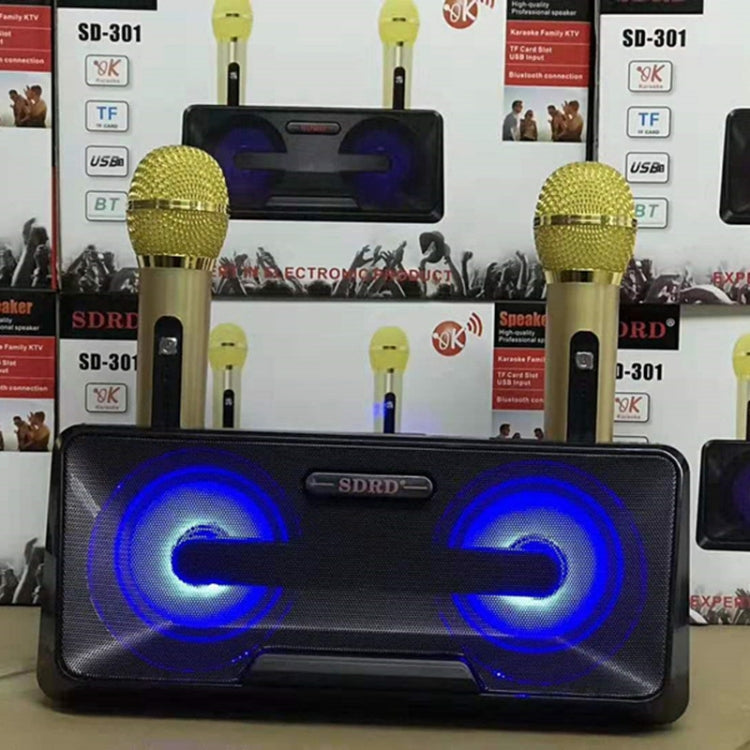 SDRD SD-301 2 in 1 Family KTV Portable Wireless Live Dual Microphone + Bluetooth Speaker