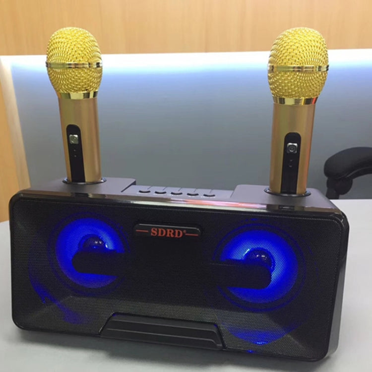 SDRD SD-301 2 in 1 Family KTV Portable Wireless Live Dual Microphone + Bluetooth Speaker