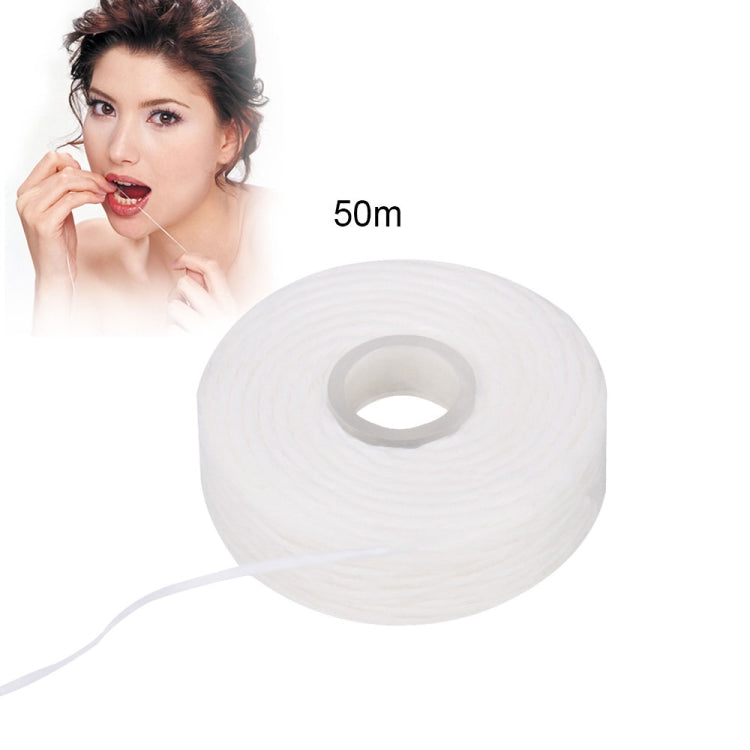 2 PCS 50m Dental Flosser Oral Hygiene Teeth Cleaning Wax Mint Flavored Spool Toothpick Teeth Flosser