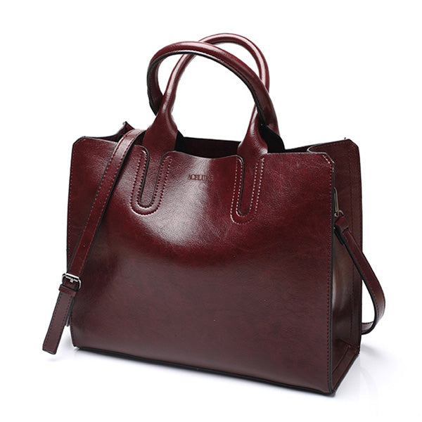 Leather Handbags Big Women Bag Casual Female Bags Trunk Tote Shoulder Bag Ladies Large Bolsos, Green, Blue, Coffee, Burgundy, Pink, Gray, Brown, Black