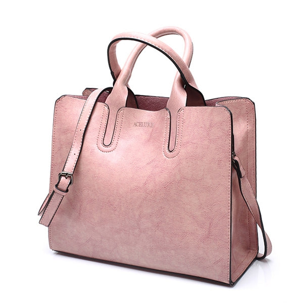 Leather Handbags Big Women Bag Casual Female Bags Trunk Tote Shoulder Bag Ladies Large Bolsos, Green, Blue, Coffee, Burgundy, Pink, Gray, Brown, Black