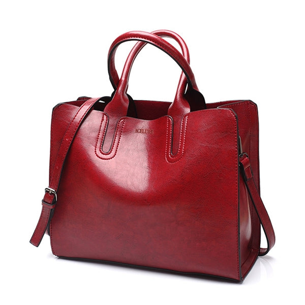 Leather Handbags Big Women Bag Casual Female Bags Trunk Tote Shoulder Bag Ladies Large Bolsos, Green, Blue, Coffee, Burgundy, Pink, Gray, Brown, Black