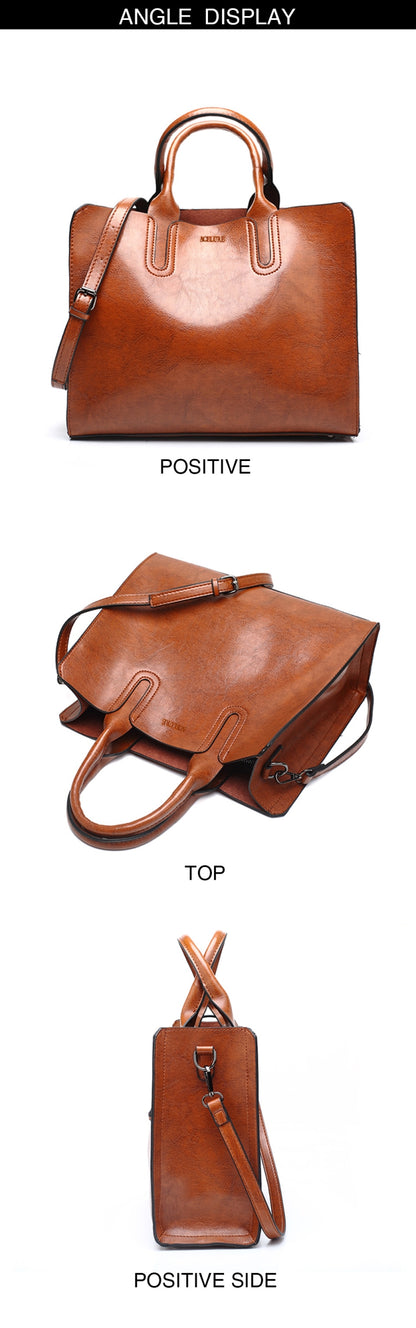 Leather Handbags Big Women Bag Casual Female Bags Trunk Tote Shoulder Bag Ladies Large Bolsos, Green, Blue, Coffee, Burgundy, Pink, Gray, Brown, Black