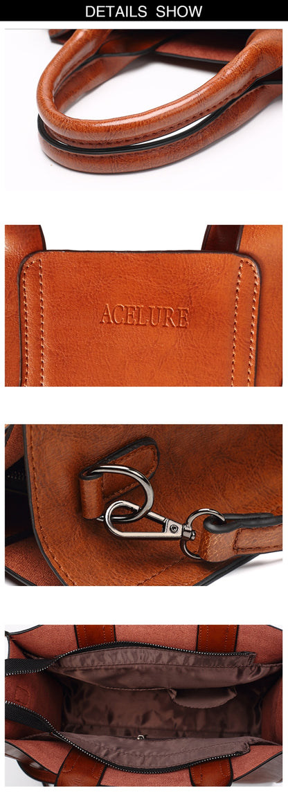 Leather Handbags Big Women Bag Casual Female Bags Trunk Tote Shoulder Bag Ladies Large Bolsos, Green, Blue, Coffee, Burgundy, Pink, Gray, Brown, Black