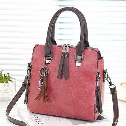 Vintage PU Leather Ladies HandBags Women Messenger Bags Totes Tassel Designer Crossbody Shoulder Bag Boston Hand Bags