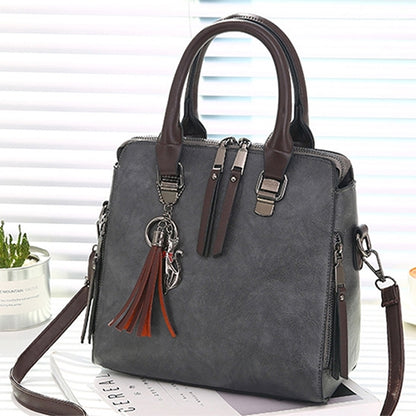 Vintage PU Leather Ladies HandBags Women Messenger Bags Totes Tassel Designer Crossbody Shoulder Bag Boston Hand Bags