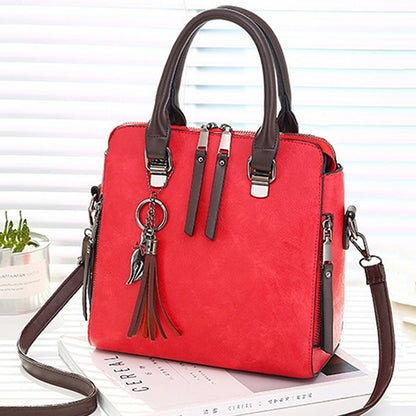 Vintage PU Leather Ladies HandBags Women Messenger Bags Totes Tassel Designer Crossbody Shoulder Bag Boston Hand Bags