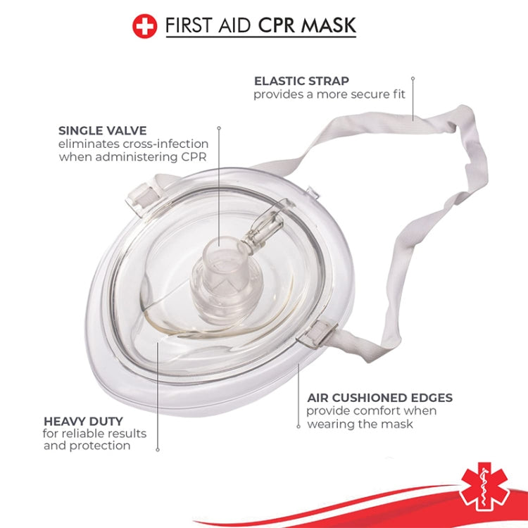 CPR Resuscitator Rescue Emergency First Aid Breathing Mask Mouth Breath One-way Valve Tools