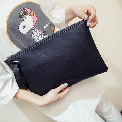 Simple Retro Ladies Handbag Fashion Large Capacity Clutch Bag Zipper Envelope Bag