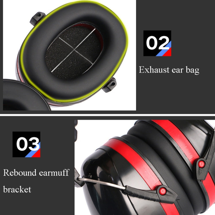 Soundproof Earmuffs Noise-Proof Sleep Earmuffs Industrial Protective Earmuffs Ear Caps, Red Black, Blue Black, Black