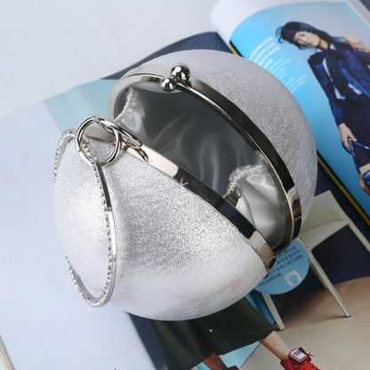 Spherical Dinner Bag Simple Personality Round Ball Evening Bag Ladies Pu Banquet Bag Makeup Clutch Bag