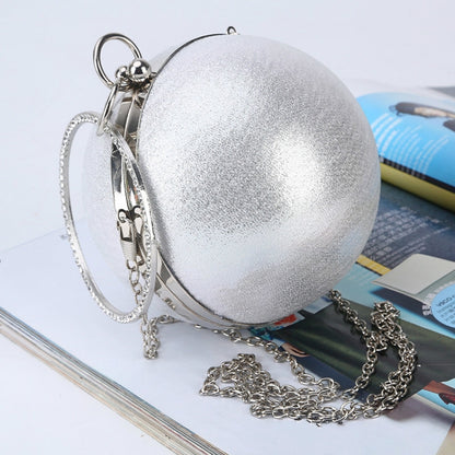 Spherical Dinner Bag Simple Personality Round Ball Evening Bag Ladies Pu Banquet Bag Makeup Clutch Bag