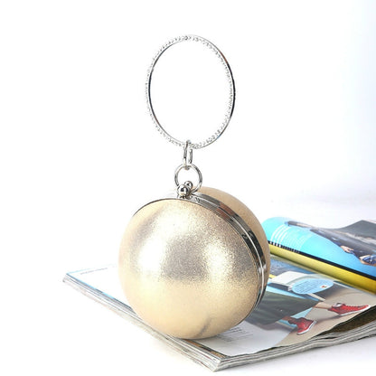 Spherical Dinner Bag Simple Personality Round Ball Evening Bag Ladies Pu Banquet Bag Makeup Clutch Bag