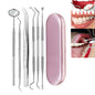 Stainless Steel Dental Tools Dental Care Tartar Tool Dentist Tool Set, 3 in 1 Silver Box, 5 in 1 Silver Box, 6 in 1 Silver Box, 6 in 1 Pink Box, 6 in 1 Black Box, 5 in 1 Steel Side Leather Case