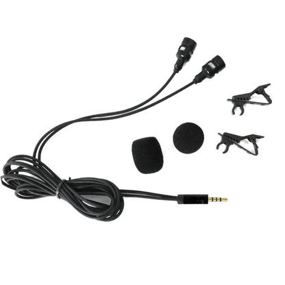 Wired Lavalier Microphone Condenser Double Head Microphone Two People Live Mobile Phone K Song Microphone, 515PU Bag