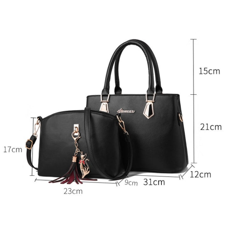 2 in 1 Women Casual Fashion Messenger Handbags Large Capacity Bag, Red Wine, Navy Blue, Black, Pink, Khaki